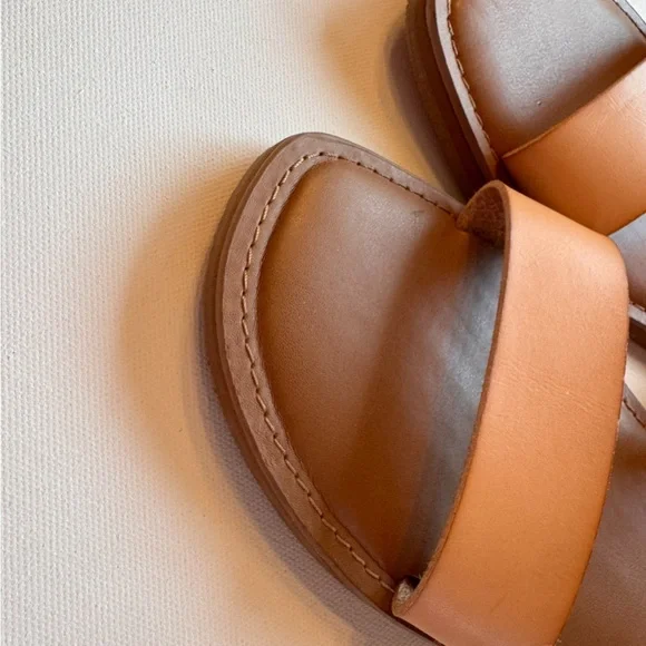 Universal Thread Freya Two-Band Slide Sandals - Cognac Brown/Tan Size 11 - Picture 4 of 5